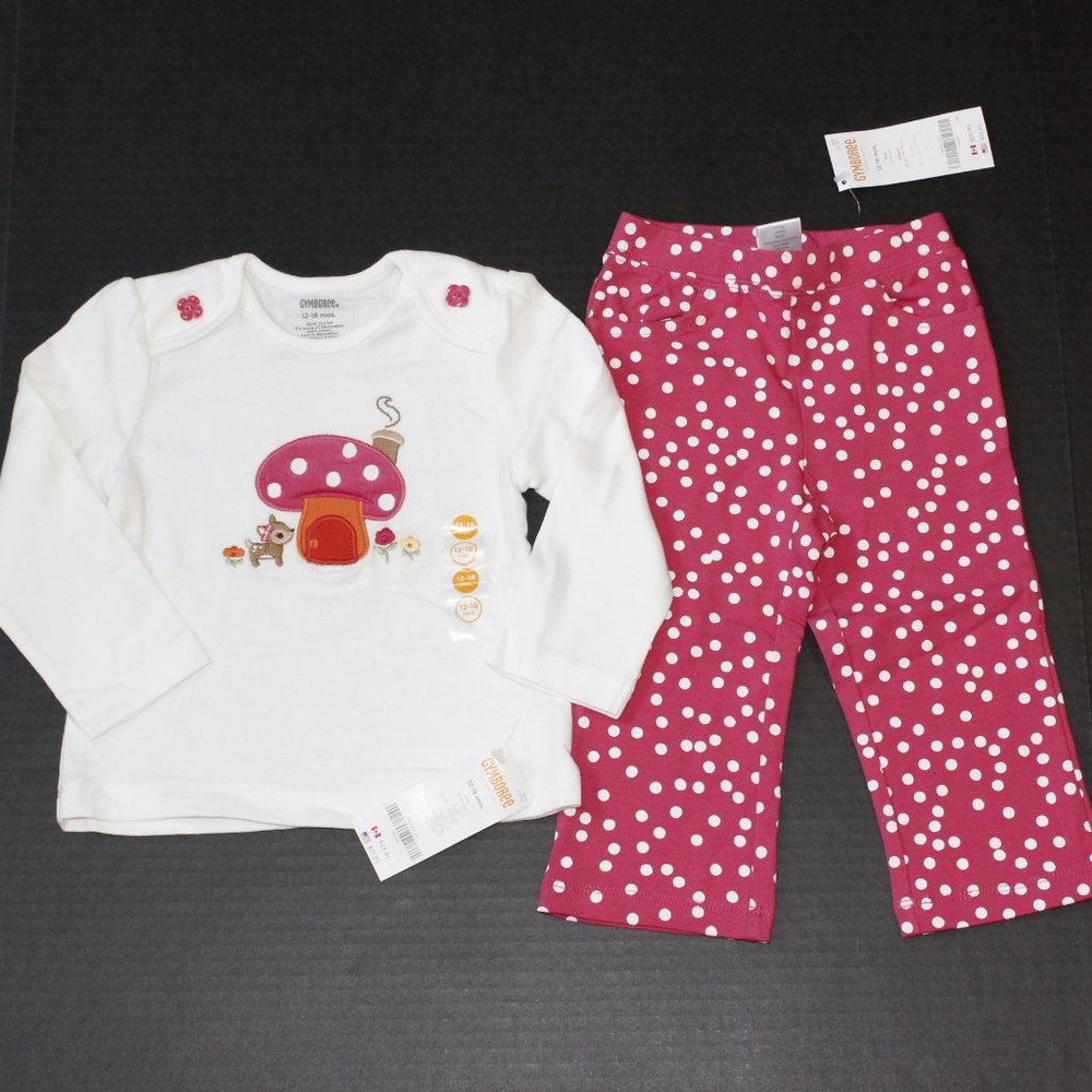NWT Gymboree 12-18M top pants set Woodland Friends